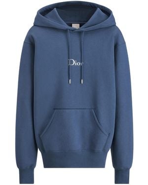 Dior Homme Logo Embroidered Hoodie - Blue