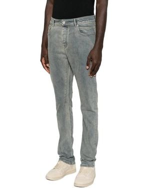 Rick Owens Detroit Faded-Effect Five-Pocket Jeans - Black