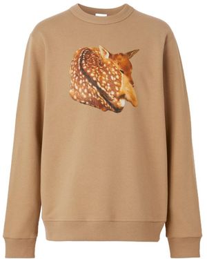 Burberry Deer-Print Sweatshirt - Natural