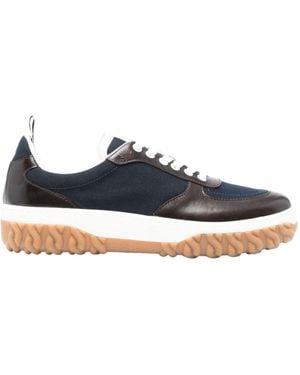 Thom Browne Letterman Panelled Lace-Up Trainers - Blue