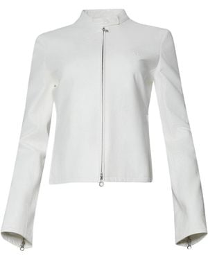 Courreges Vinyl City Biker Jacket - White