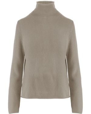 Allude Cashmere Turtleneck Knitted Sweater - Gray