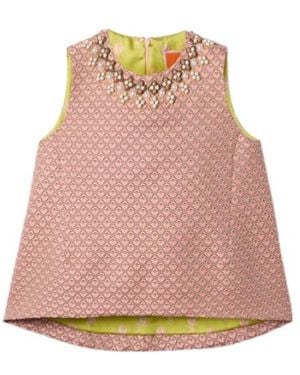 La DoubleJ La Scala Embroidered Top - Pink
