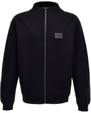 Dolce & Gabbana High Neck Zip-Up Sweatshirt - Blue