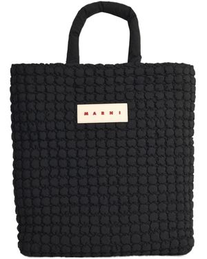 Marni Logo Patch Tote Bag - Black