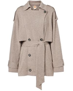 Jardin Des Orangers Cropped Wool And Cashmere Trench Coat - Natural