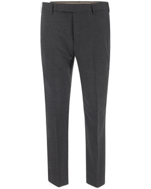 Pt Pantaloni Mid-Rise Tapered Pants - Gray