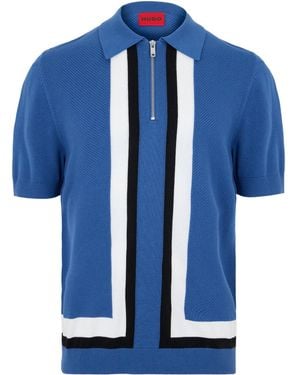BOSS Shortsleeve Knit Polo Shirt - Blue
