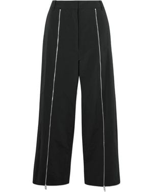 Tibi Zip-Detailed Shell Straight-Leg Pants - Black