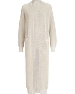 Brunello Cucinelli Maxi Lurex Cardigan - White
