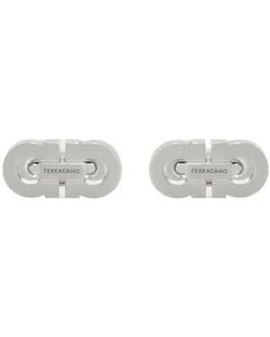 Ferragamo Double Gancini Cufflinks - White