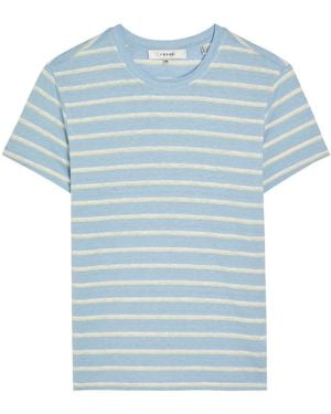 FRAME Striped Crew Neck T-Shirt - Blue