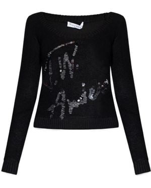 JW Anderson Jw Anderson Sequin Embellished Knitted Jumper - Black