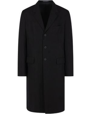 Yohji Yamamoto Button-Up Long Coat - Black