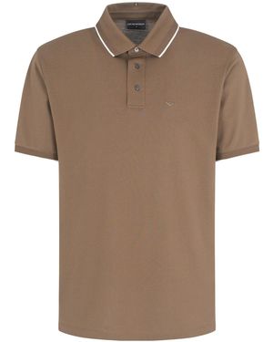Emporio Armani Sleeve Polo Shirt - Brown