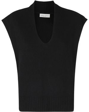 Roberto Collina V-Neck Sleeveless Sweater - Black