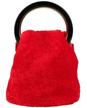 Marni Mini Plush Bucket Bag - Red