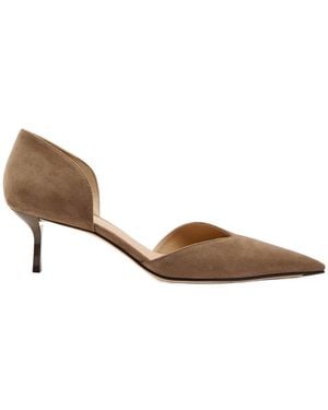 Victoria Beckham Angle D Orsay 55 Suede Pumps - Brown