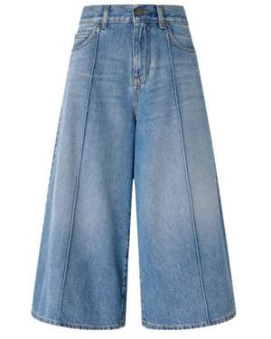Pinko Seam Wide Leg Denim Jeans - Blue