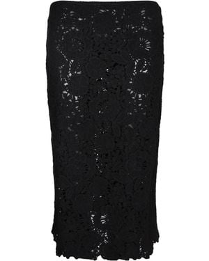 ERMANNO FIRENZE Floral Lace Skirt - Black