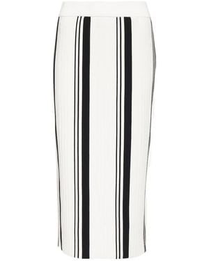 JOSEPH Pleated Striped Pencil Skirt - White