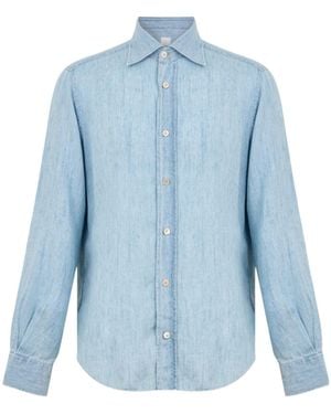Eleventy Long-Sleeved Shirt - Blue