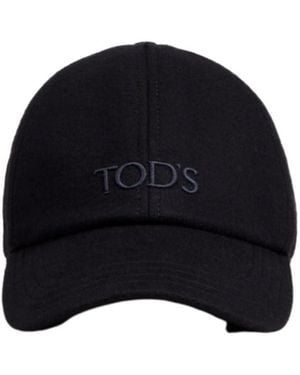 Tod's Logo Embroidered Curved Peak Baseball Cap - Blue