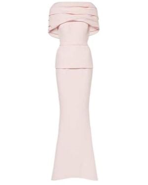 Safiyaa Loura Draped Ruffled Crepe Dress - Pink