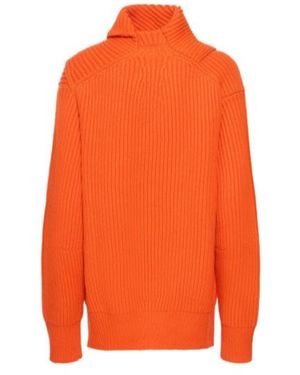 Jil Sander Long-Sleeve Ribbed Sweater - Orange