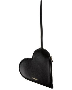 Jil Sander Heart Shaped Clutch Bag - Black
