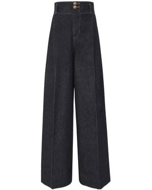 Zimmermann Hypnotic High-Waist Pleated Wide Jeans - Blue