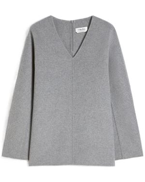 Max Mara 'S V-Neck Long-Sleeved Blouse - Grey