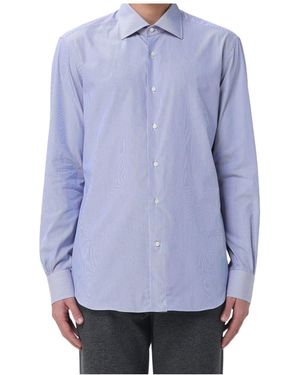 Mazzarelli Striped Cotton Shirt - Blue
