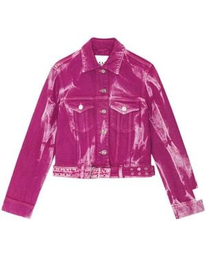 Ganni Overdyed Denim Jacket - Purple