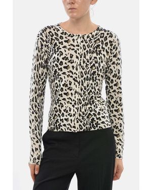 Allude Animalier Pattern Cardigan - Black
