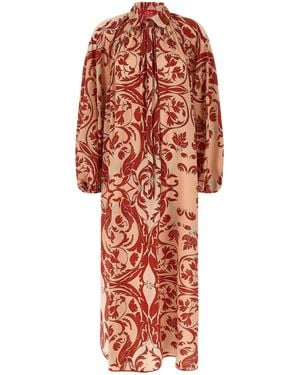 F.R.S For Restless Sleepers F.R. For Restless Sleepers All-Over Print Drawstring Long Dress - Red
