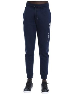 Emporio Armani Logo-Laced Joggers - Blue