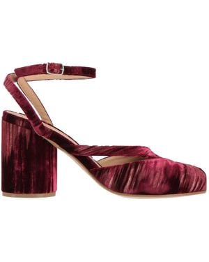 Maison Margiela Velvet Loose-Heeled Shoes - Red