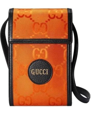 Gucci Off The Grid Gg Supreme Phone Pouch - Orange