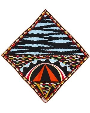 PUCCI Geometric-Print Silk Scarf - Blue