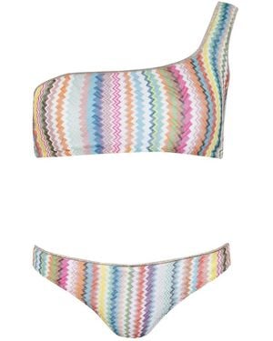 Missoni One-Shoulder Zigzag Bikini Set - White