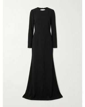 Gucci Crystal-Embellished Open-Back Crepe Gown - Black