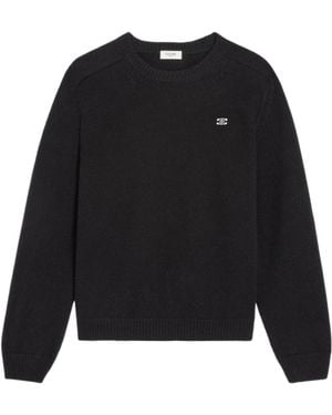 Celine Crew Neck Jumper - Black