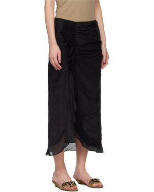 Isabel Marant Velina Crochet Slit Midi Skirt - Black