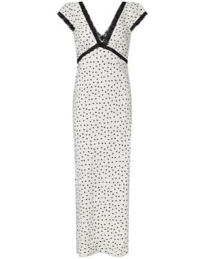 RIXO London Iggy Polka-Dot Linen-Blend Maxi Dress - White