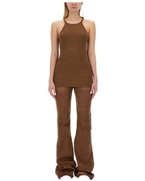 Rick Owens Rick Owens Raw Cut Hem Sleeveless Tank Top - Brown
