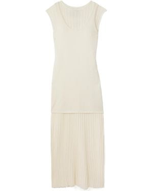 Loulou de Saison Ada Ribbed Knit Dress - White