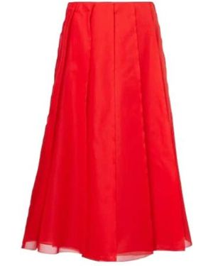 Altuzarra Silk Organza Midi Skirt - Red