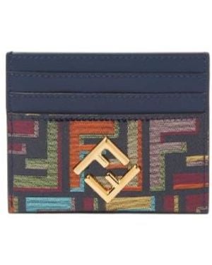 Fendi Ff Diamonds Card Case - Blue