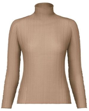 Issey Miyake Pleats 66 Blouse - Brown